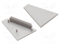 Cap for LED profiles; grey; ABS; Application: CORNER27