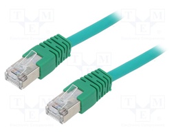 Patch cord; F/UTP; 5e; stranded; CCA; PVC; green; Len: 1m; 26AWG