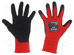 Protective gloves; Size: 8,M; red; polyester; Opty