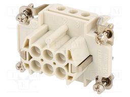 Connector: HDC; contact insert; female; S-E; PIN: 6; 6+PE; size 6B