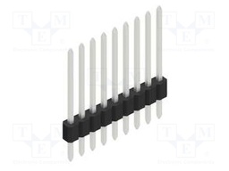 Connector: pin strips; pin header; male; PIN: 9; 1.27mm; THT; 1x9