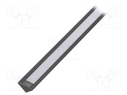 Profiles for LED modules; white; angular; black; L: 1m; aluminium