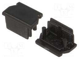 Cap for LED profiles; black; ABS; Application: UNI12