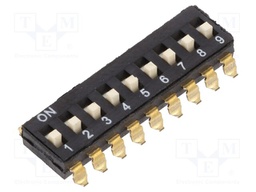 Switch: DIP-SWITCH; Poles number: 9; OFF-ON; 0.025A/24VDC; Pos: 2/9