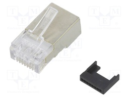 Plug; RJ45; PIN: 8; Cat: 5e; shielded,with conductor guide