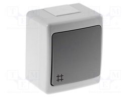 Touch switch; 250VAC; IP44; wall mount; grey; No.of butt: 1