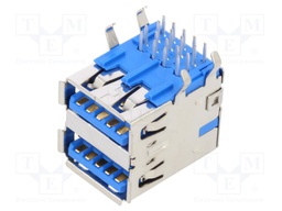 USB 3.0 F/A STD RA REC STACKED 15u