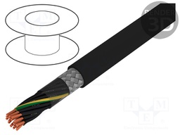 Wire; JZ-500-C; 18G1mm2; tinned copper braid; PVC; black; 300/500V
