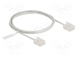 Patch cord; U/UTP; Cat: 6; RJ45 plug,both sides; 1m; PVC; grey