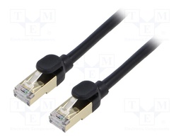 Patch cord; F/UTP; 7; stranded; Cu; PVC; black; 30m; 28AWG
