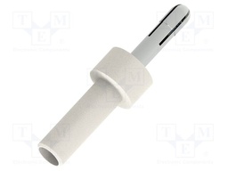 Connector: 4mm banana; socket; white; nickel plated; insulated
