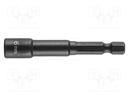 Tool: screwdriver bit; L: 65mm; impact; Size: HEX 6mm