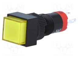 Switch: push-button; Pos: 2; SPDT; 0.5A/250VAC; 1A/24VDC; yellow