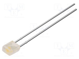 LED; white warm; rectangular; 2x3x4mm; bipolar; 500mcd; 100°; 30mA