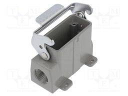 Enclosure: for HDC connectors; size D10A; with latch; angled