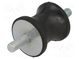Vibration damper; M8; Ø: 35mm; rubber; L: 34mm; Thread len: 20mm