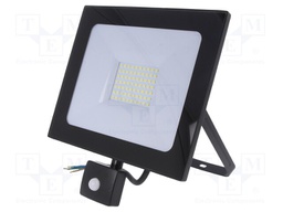 Lamp: LED flood light; 4000(typ)K; IP44; Body: black; 50W; 230VAC