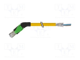 Patch cord; wires,RJ45 left angled plug; 5e; stranded; Cu; PUR