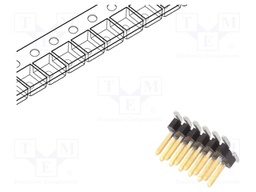 Pin header; pin strips; Minitek127; male; PIN: 12; vertical; 1.27mm