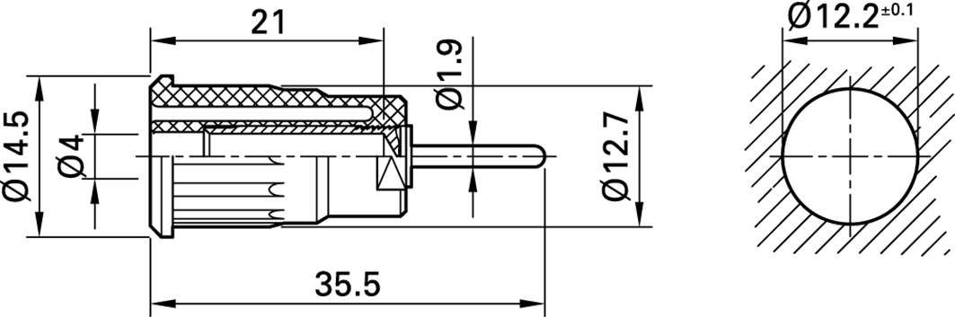 Connector: 4mm banana; socket; 24A; 1kV; L: 35.5mm; violet