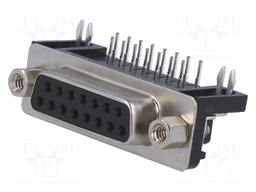 D-Sub; PIN: 15; socket; female; 7,2mm standard; Locking: screws