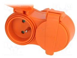 Connector: AC supply; splitter; Layout: 2P+PE; orange; 250VAC; 16A