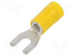 Tip: fork; M4; Ø: 4.3mm; 4÷6mm2; crimped; for cable; insulated