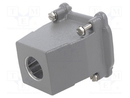 Enclosure: for HDC connectors; Han® B; size 6B; for cable; angled
