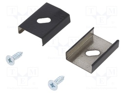 Flexible mounting plate S; black; stainless steel