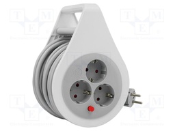 Mains; 3x1.5mm2; Schuko; Sockets: 3; PVC; white; 10m; 13.9A