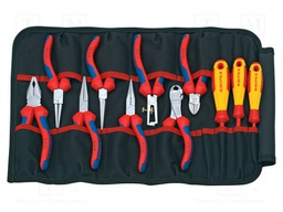 Pliers, insulation screwdrivers; Pcs: 11; Package: case; 1kV