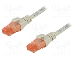 Patch cord; U/UTP; 6; stranded; Cu; LSZH; grey; 1.5m; 26AWG