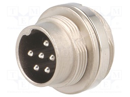 Connector: M16; male; for panel mounting,rear side nut; socket