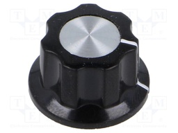Knob; with flange; bakelite; Øshaft: 6.1mm; Ø15.7x11.5mm