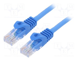 Patch cord; U/UTP; 6; stranded; CCA; PVC; blue; Len: 2m; 26AWG