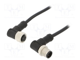 Cable: for sensors/automation; PIN: 4; M12-M12; 1m; plug; plug; 250V