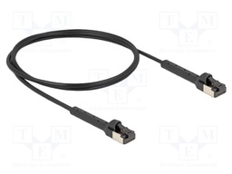 Patch cord; U/FTP; Cat: 6a; RJ45 plug,both sides; 1m; LSZH; black
