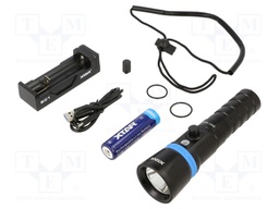 Torch: LED; IPX8; 1600lm; L: 168mm; Ø: 45mm; 5°; 6500K; diving