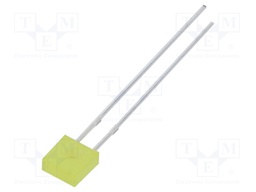 LED; rectangular; 2x5x5mm; yellow; 100÷150mcd; 100°; Front: flat