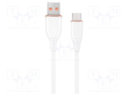 Cable; USB 2.0; USB A plug,USB C plug; 1.5m; white; 480Mbps; 2.1A