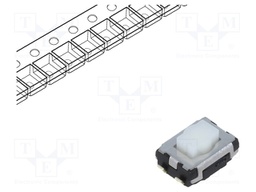 Microswitch TACT; SPST; Pos: 2; 0.02A/15VDC; SMT; none; 2.5mm; white