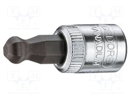 Socket; hex key,socket spanner; 4mm; 1/4"; Chrom-vanadium steel
