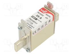 Fuse: fuse; aR; 25A; 690VAC; 440VDC; silver; NH000