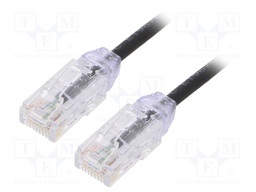 Patch cord; TX6-28™,U/UTP; 6; stranded; Cu; LSZH; black; Len: 1m
