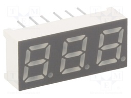 Display: LED; 7-segment; 7mm; 0.28"; No.char: 3; yellow-green; anode