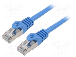 Patch cord; F/UTP; 6; stranded; CCA; PVC; blue; 1.5m; 26AWG; Cores: 8