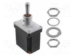 Switch: toggle; Pos: 3; DP3T; (ON)-OFF-(ON); 6A/230VAC; 18A/28VDC