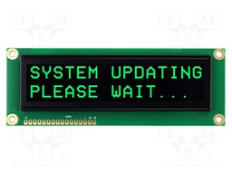 Display: OLED; 16x2; Dim: 122x44x10mm; Window dimensions: 98x21mm