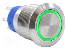 Switch: vandal resistant; DPDT; 3A/250VAC; IP67; ON-ON; green; 6V