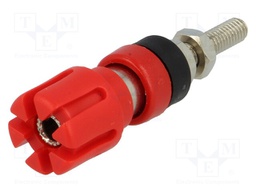 Socket; 4mm banana; 30A; 60VDC; 59mm; red; nickel plated; -20÷80°C